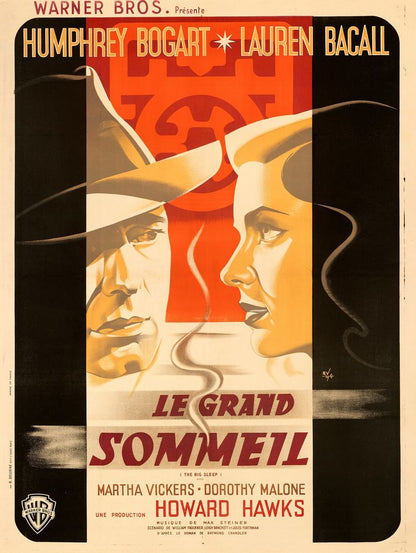 The Big Sleep (Warner Bros., 1947). French Poster, Rocher Vacher Artwork. Movie Poster Reprint