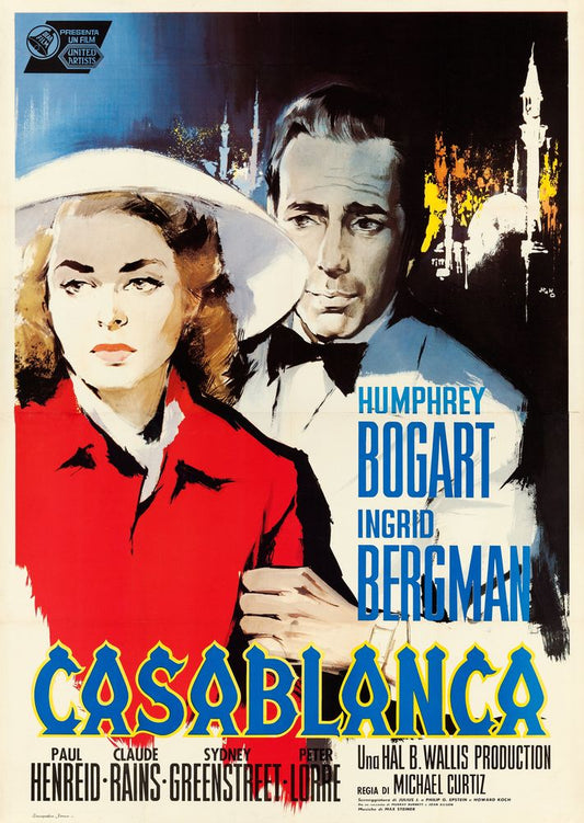 Casablanca (Warner Brothers, R-1962). Italian Poster, Silvano "Nano" Campeggi Artwork. Movie Poster Reprint