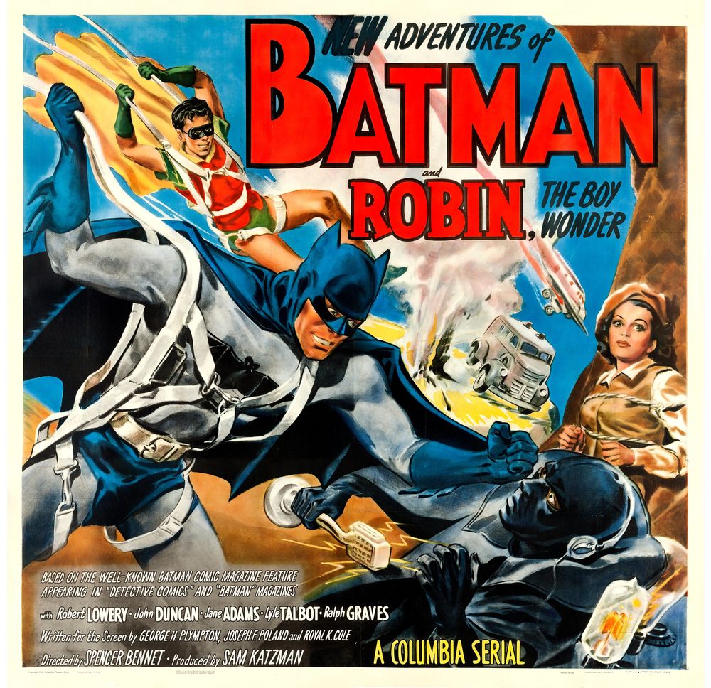 The New Adventures of Batman and Robin (Columbia, 1949) Movie Poster Reprint