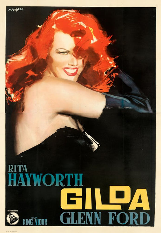 Gilda (Dear Film, R-1950s). Italian Poster, Manfredo Acerbo Artwork. Movie Poster Reprint