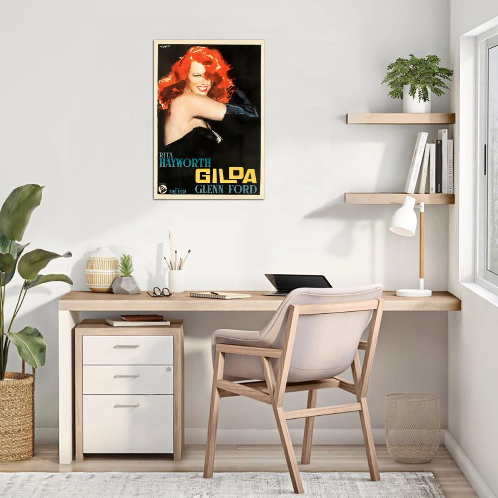 Gilda (Dear Film, R-1950s). Italian Poster, Manfredo Acerbo Artwork. Movie Poster Reprint