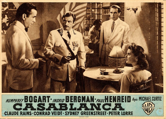 Casablanca (Warner Bros., R-1948). Horizontal Italian Movie Poster Reprint