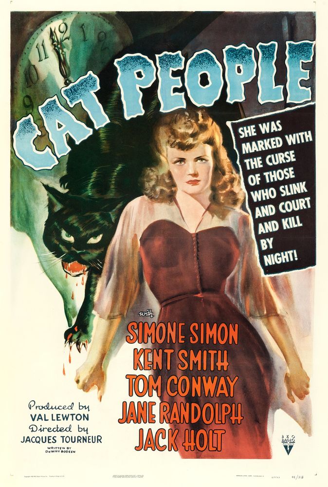 Cat People (RKO, 1942). William Rose Artwork. Movie Poster Reprint