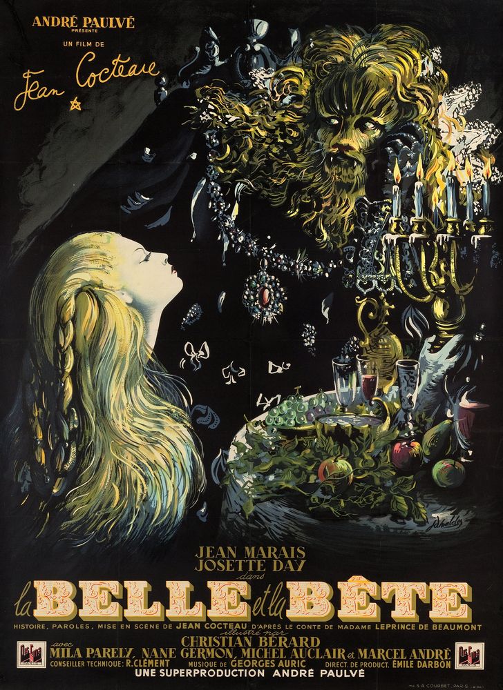 La Belle et la Bete (DisCina, 1946). French Movie Poster Reprint