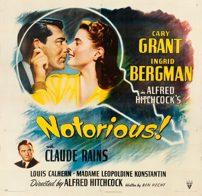 Notorious (RKO, 1946). Movie Poster Reprint