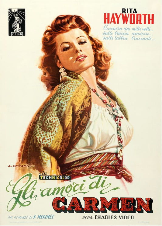 The Loves of Carmen (Columbia C.E.I.A.D., 1949). Italian Poster, Alfredo Capitani Artwork. Movie Poster Reprint