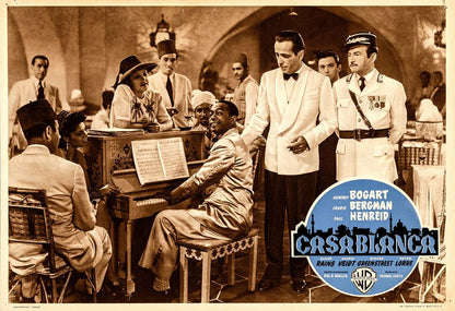 Casablanca (Warner Bros., R-1953). Horizontal Italian Movie Poster Reprint