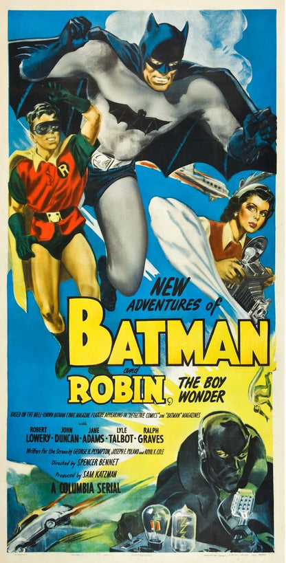 The New Adventures of Batman and Robin (Columbia, 1949). Movie Poster Reprint