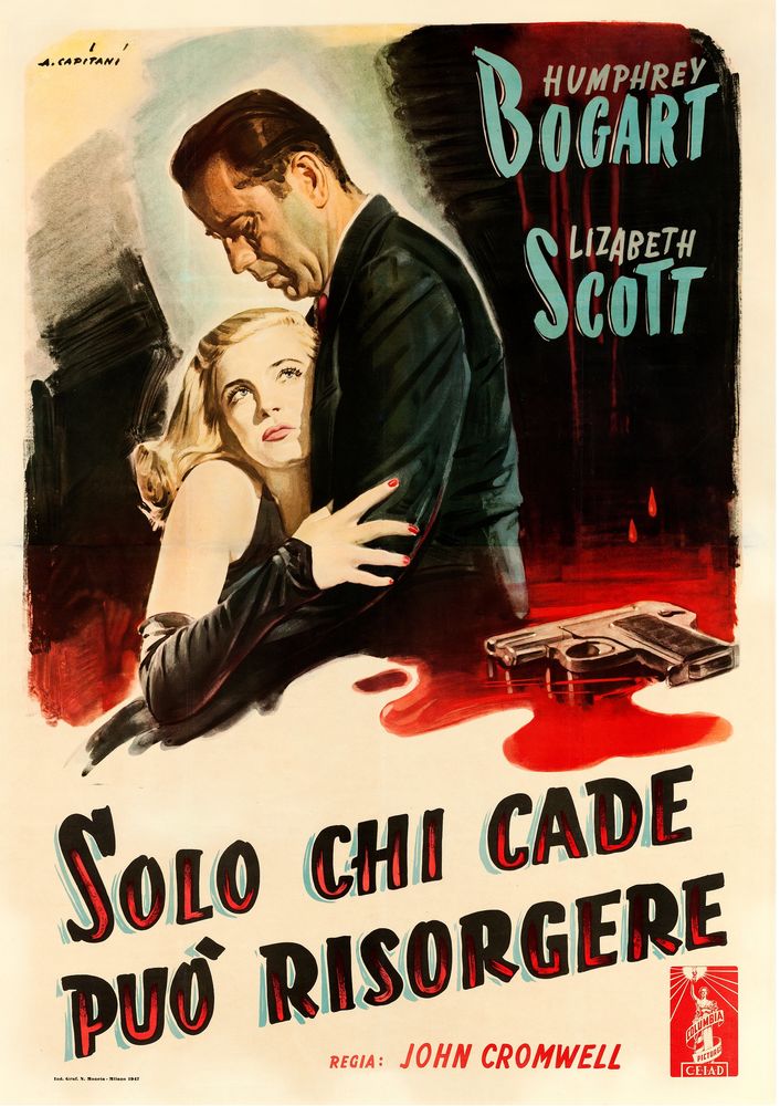 Dead Reckoning (Columbia C.E.I.A.D., 1947). Italian Poster, Alfredo Capitani Artwork. Movie Poster Reprint