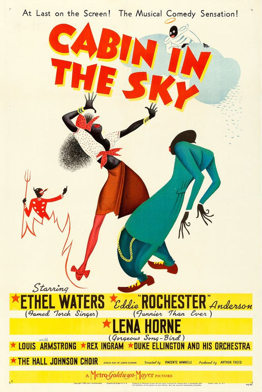 Cabin in the Sky (MGM, 1943). Movie Poster Reprint, Style C, Al Hirschfeld Artwork.