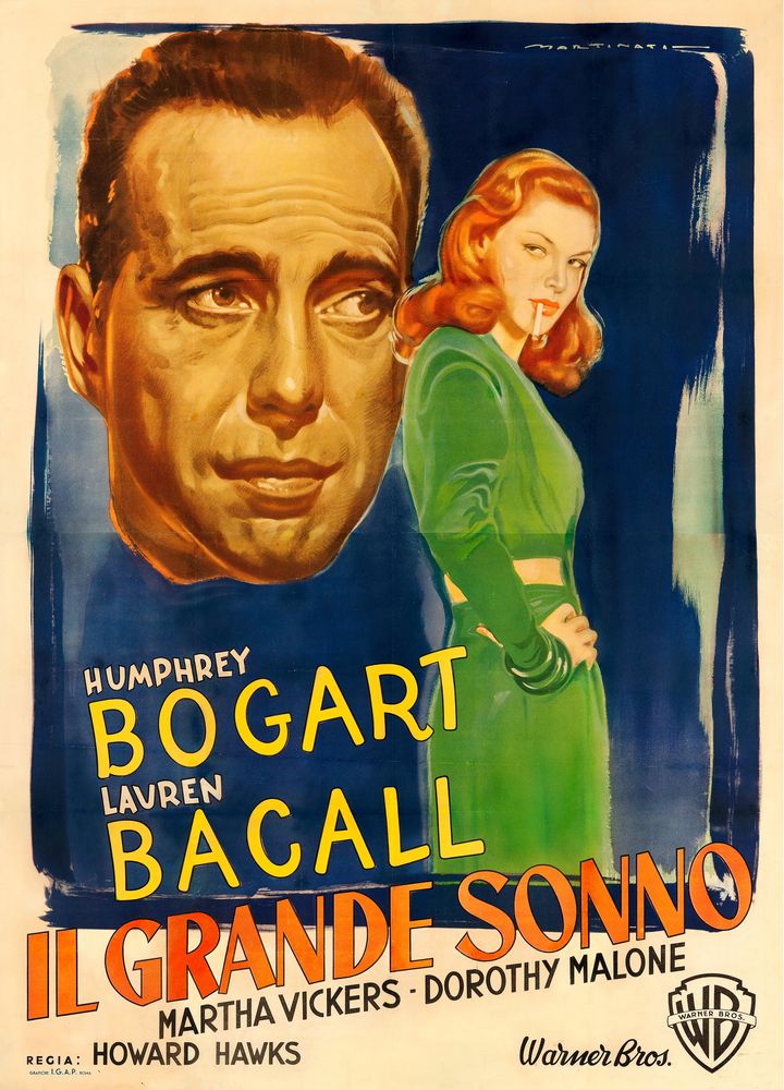 The Big Sleep (Warner Brothers, 1947). Italian Poster, Luigi Martinati Artwork. Movie Poster Reprint