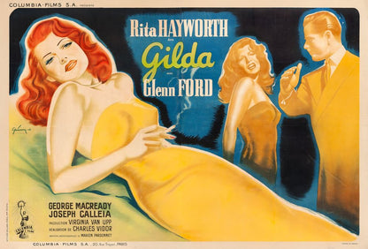 Gilda (Columbia, 1946). French Poster, Boris Grinsson Artwork. Movie Poster Reprint