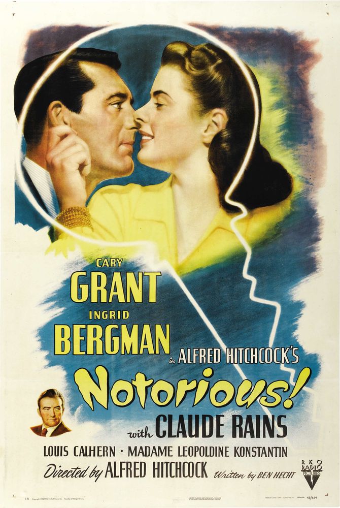 Notorious (RKO, 1946). Movie Poster Reprint