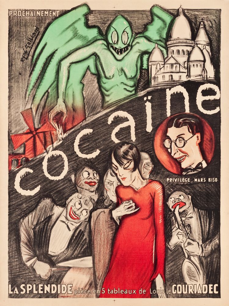 Cocaine Theatre Poster (c.1925). French Movie Poster Reprint