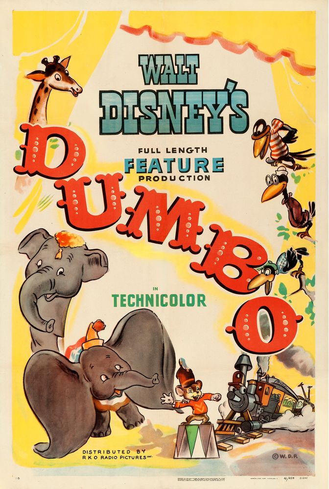 Dumbo (RKO, 1941). Style B. Movie Poster Reprint