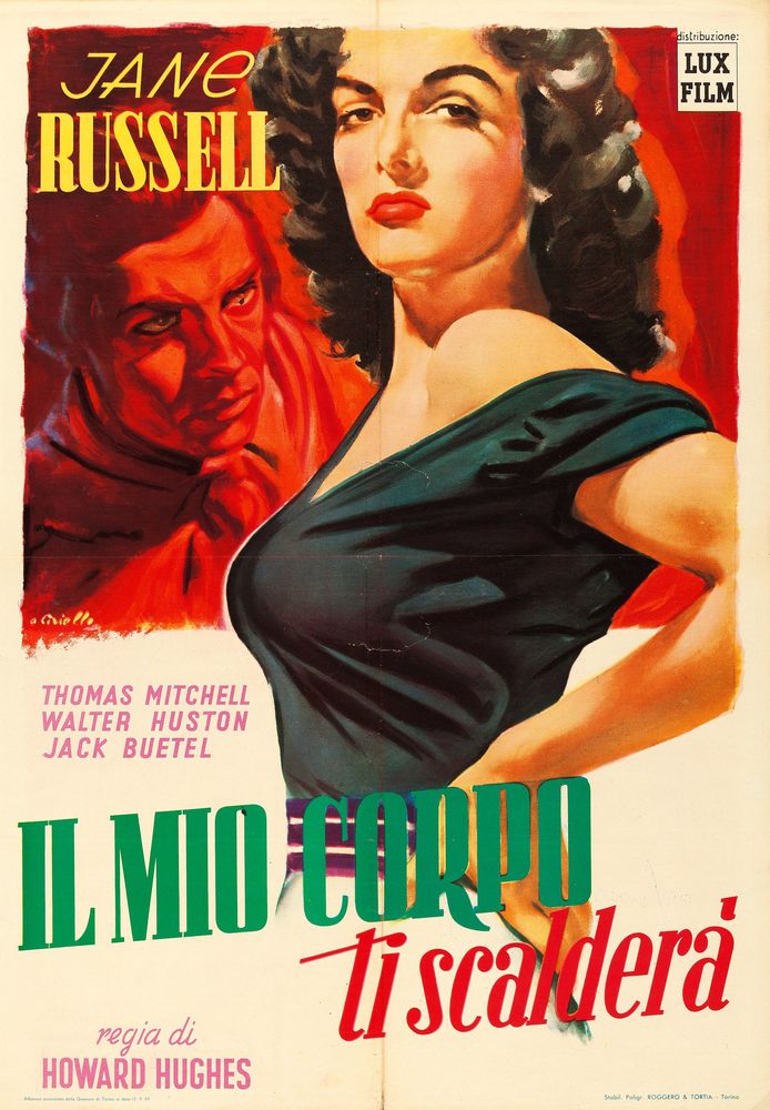 The Outlaw (Lux, 1949). Italian Poster, Averado Ciriello Artwork. Movie Poster Reprint