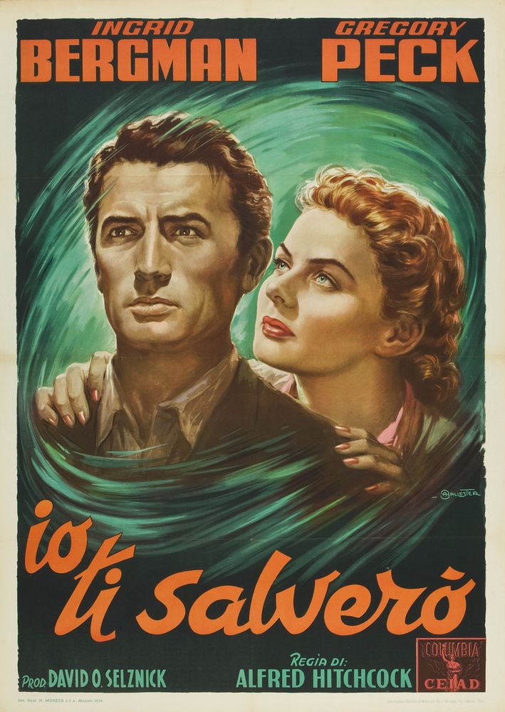 Spellbound (United Artists,1954). Italian Post-War Release Movie Poster Reprint