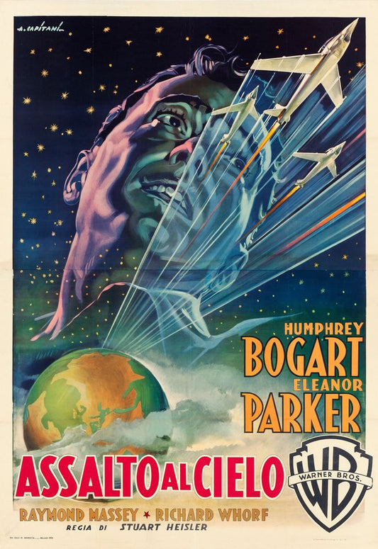 Chain Lightning (Warner Brothers, 1949). Italian Poster, Alfredo Capitani Artwork. Movie Poster Reprint