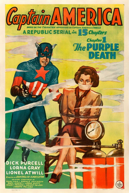 Captain America (Republic, 1944). Chapter 1 -- "The Purple Death." Movie Poster Reprint