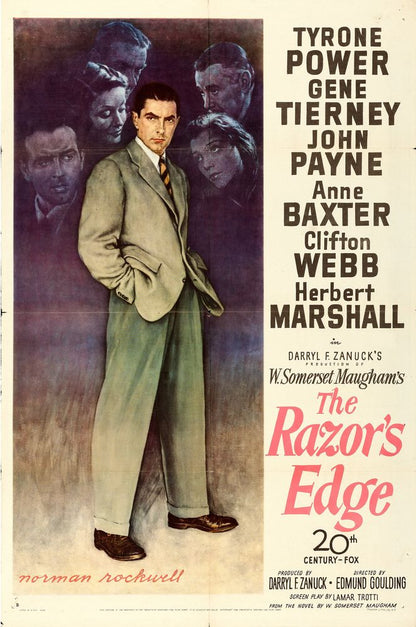 The Razor's Edge (20th Century Fox, 1946). Style B, Norman Rockwell Artwork. Movie Poster Reprint