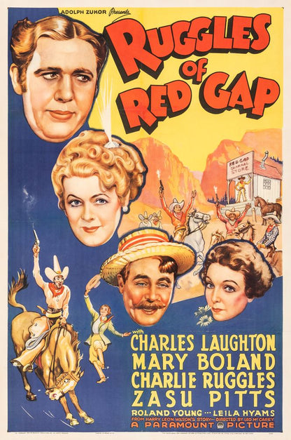 Ruggles of Red Gap (Paramount, 1935). Style A. Comedy. Movie Poster Reprint