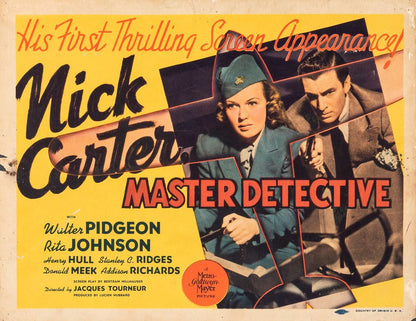 Nick Carter, Master Detective (MGM, 1939). Mystery. Movie Poster Reprint