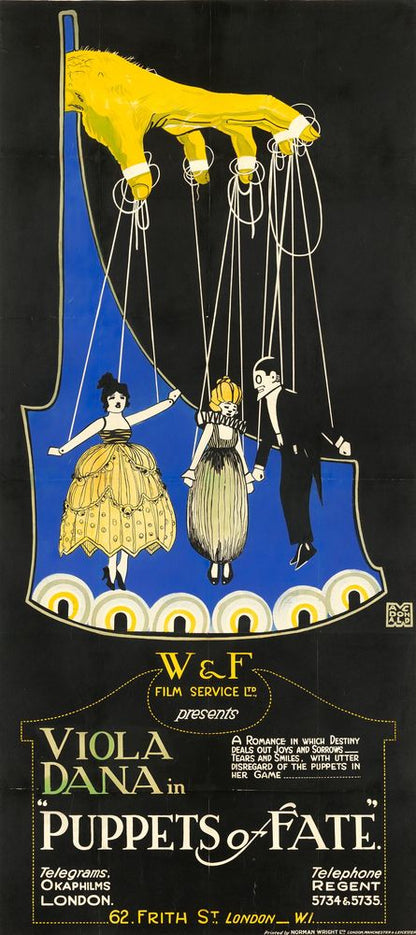 Puppets of Fate (Woolf & Freedman, 1921). British Movie Poster Reprint