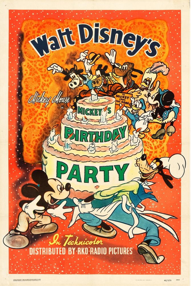 Mickey's Birthday Party (RKO, 1942). Movie Poster Reprint