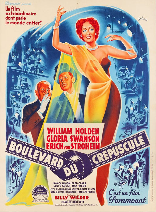 Sunset Boulevard (Paramount, 1950). French Movie Poster Reprint