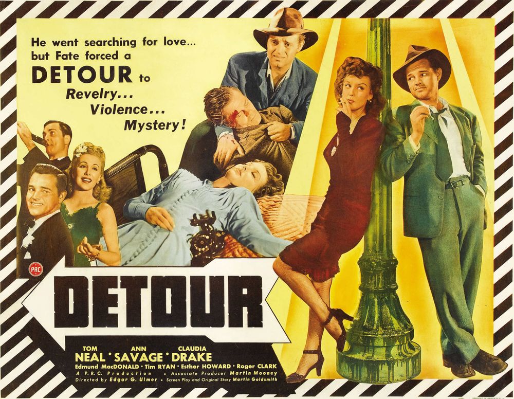 Detour (PRC, 1945). Movie Poster Reprint