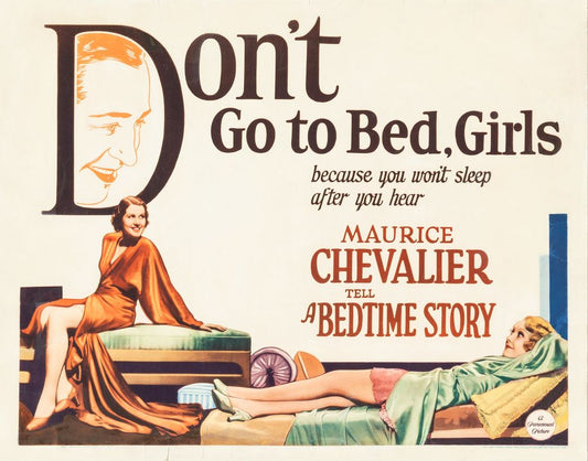 A Bedtime Story (Paramount, 1933). Movie Poster. Comedy.