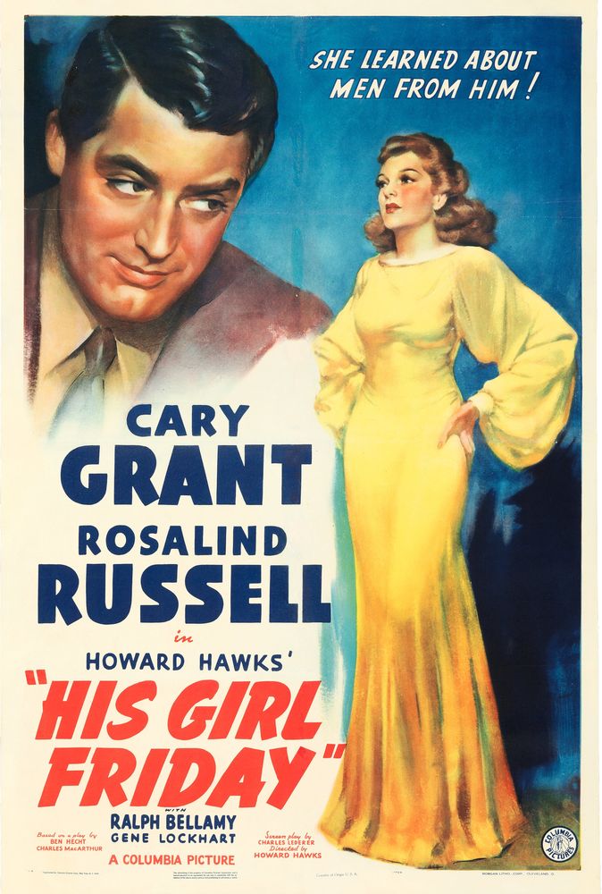 His Girl Friday (Columbia, 1940). Style A. Movie Poster Reprint