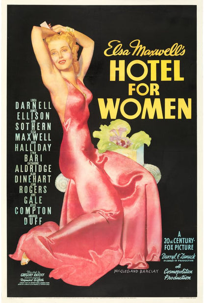 Hotel for Women (20th Century Fox, 1939). McClelland Barclay Artwork. Movie Poster Reprint