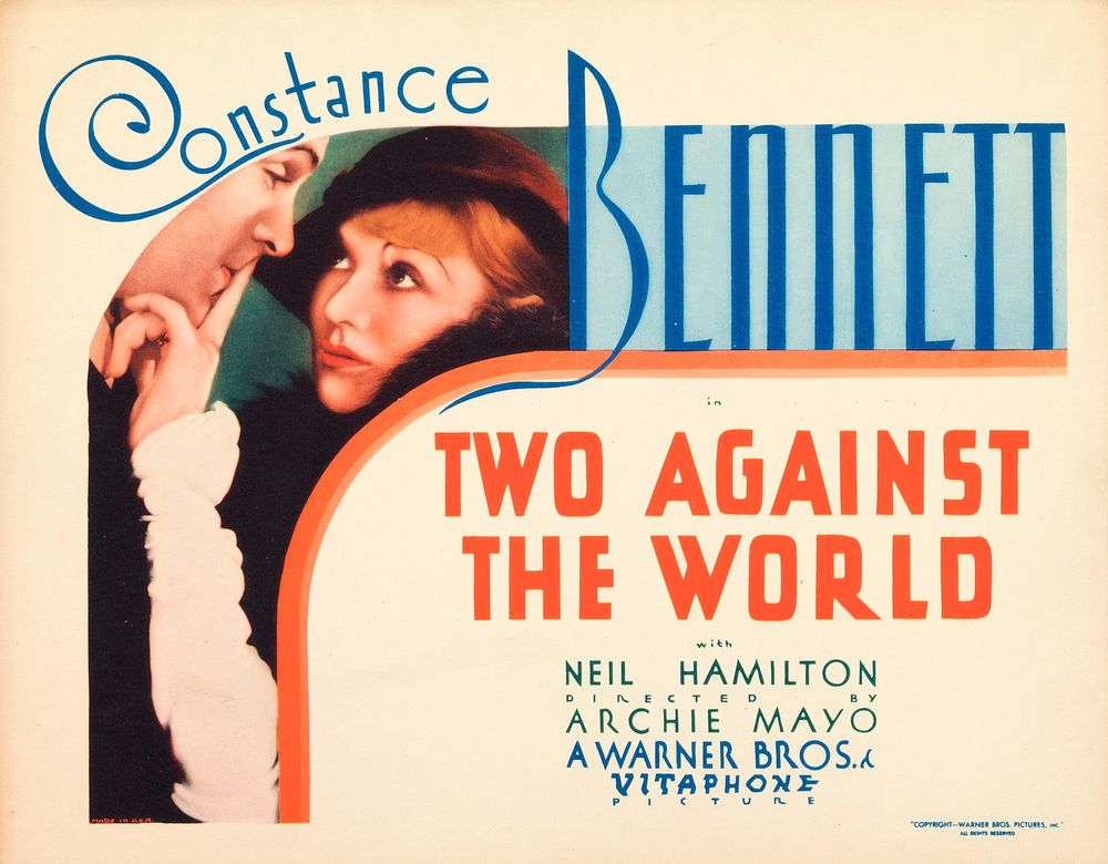 Two Against the World (First National, 1936). Movie Poster Reprint