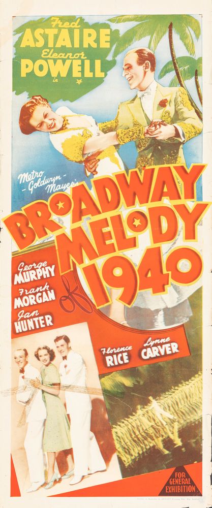 Broadway Melody of 1940. Australian Pre-War Poster. Musical. Movie Poster Reprint