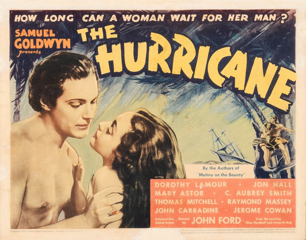 The Hurricane (United Artists, 1937). Adventure. Movie Poster Reprint