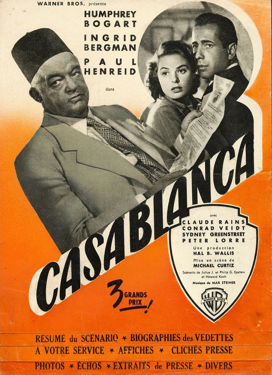 Casablanca (Warner Bros., 1947). French First Release Movie Poster Reprint