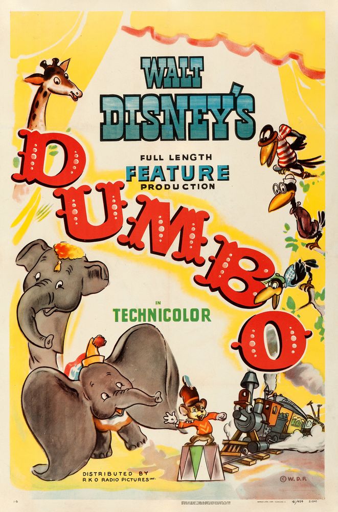 Dumbo (RKO, 1941). Style B. Movie Poster Reprint