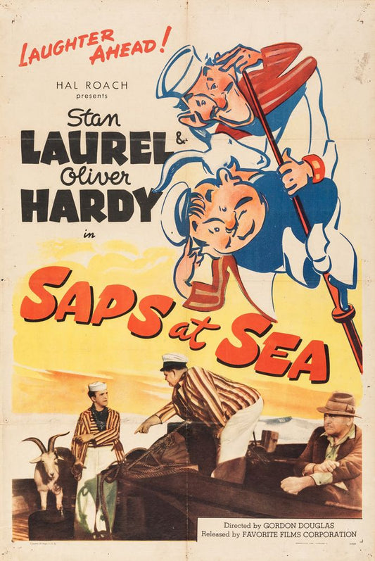 Saps at Sea (Favorite Films, R-1946). Comedy. Movie Poster Reprint