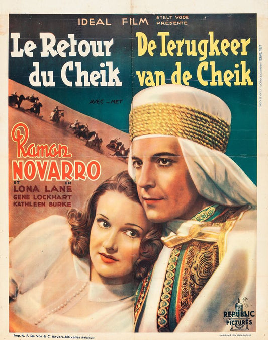 The Sheik Steps Out (Republic, 1937). Pre-War Belgian Poster. Musical. Movie Poster Reprint