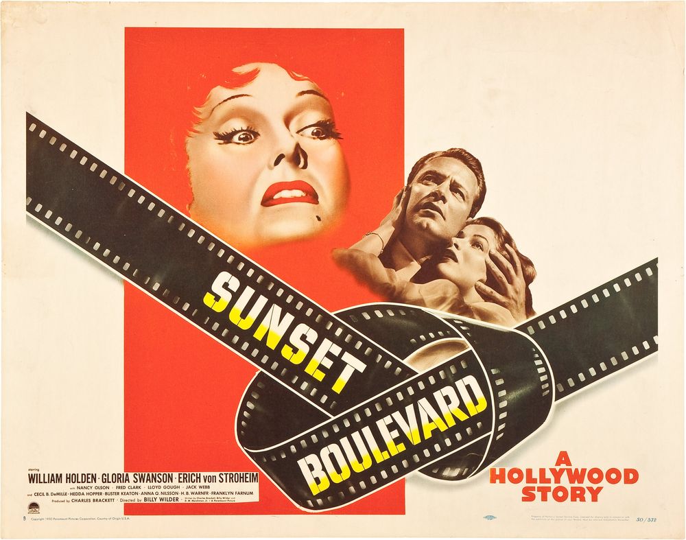 Sunset Boulevard (Paramount, 1950). Half Sheet Style B.- Movie Poster Reprint