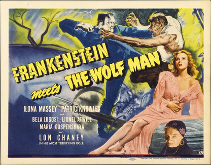 Frankenstein Meets the Wolf Man (Universal, 1943).- Movie Poster Reprint