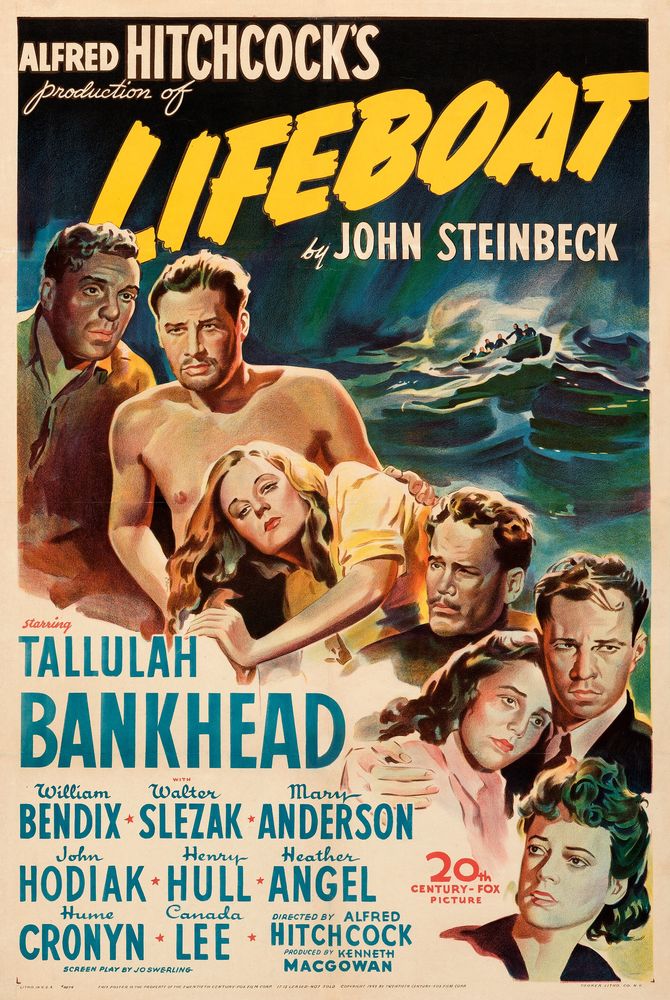 Lifeboat (20th Century Fox, 1944). Very Fine on Linen.- Movie Poster Reprint