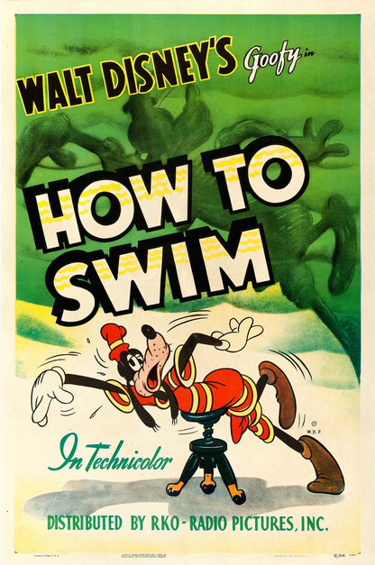 Goofy in How to Swim (RKO, 1942).- Movie Poster Reprint