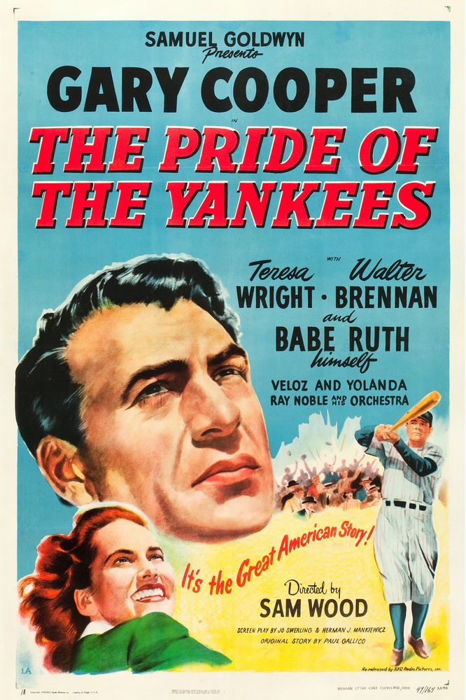 The Pride of the Yankees (RKO, R-1949).- Movie Poster Reprint