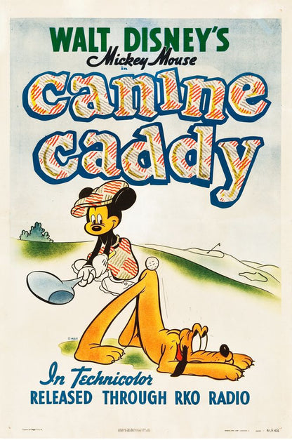 Mickey Mouse in Canine Caddy (RKO, 1941).- Movie Poster Reprint