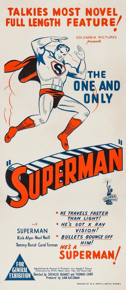 Superman (Columbia, 1948). Australian. Serial.- Movie Poster Reprint