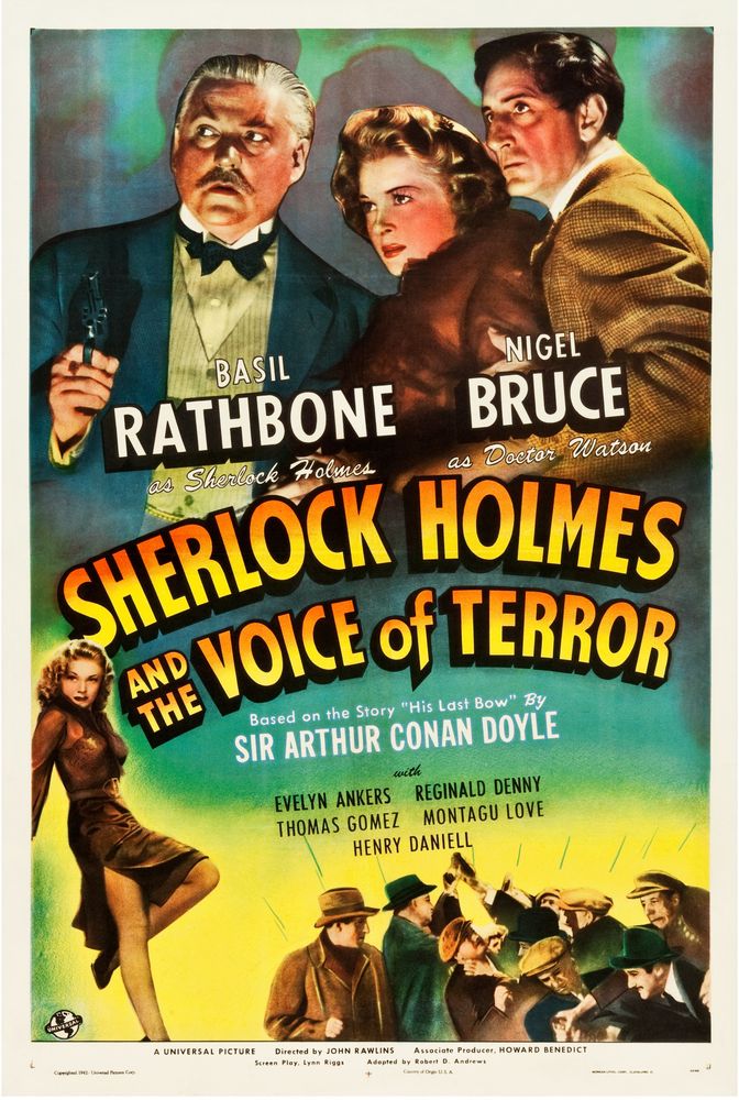 Sherlock Holmes and the Voice of Terror (Universal, 1942).- Movie Poster Reprint