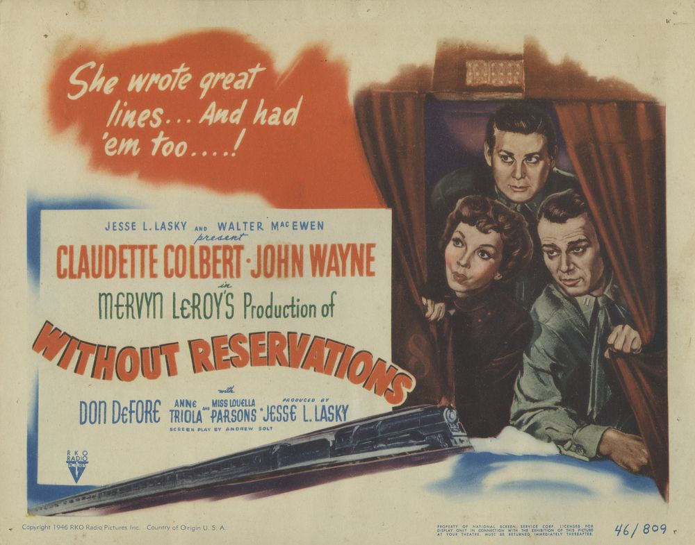 Without Reservations (RKO, 1946).- Movie Poster Reprint