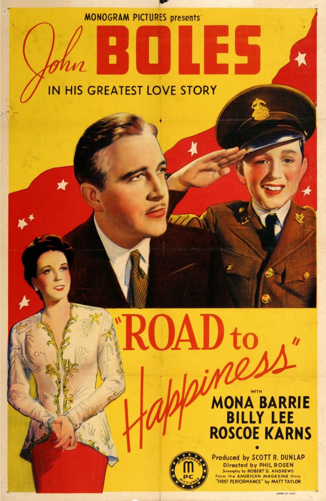 Road to Happiness (Monogram, 1941).- Movie Poster Reprint